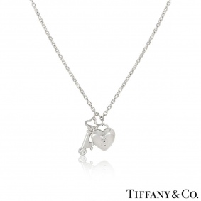 Tiffany & Co. Platinum Diamond Lock & Key Pendant Tiffany & Co. Platinum Diamond Lock & Key Pendant